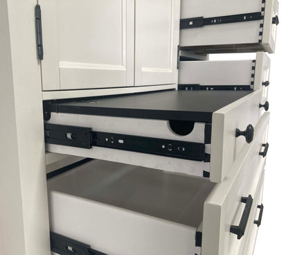 Americana Modern Bedroom - 7 Drawer Door Chest With Workstation - Cotton