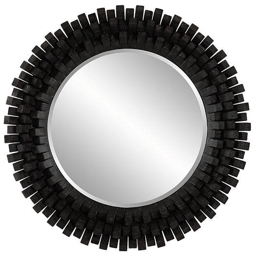 Circle Of Piers - Round Mirror - Black