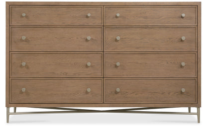 Sonnet - Eight-Drawer Dresser - Dark Gray / Light Brown