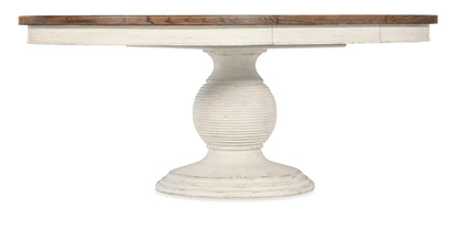Americana - Round Pedestal Dining Table With One 22" Leaf
