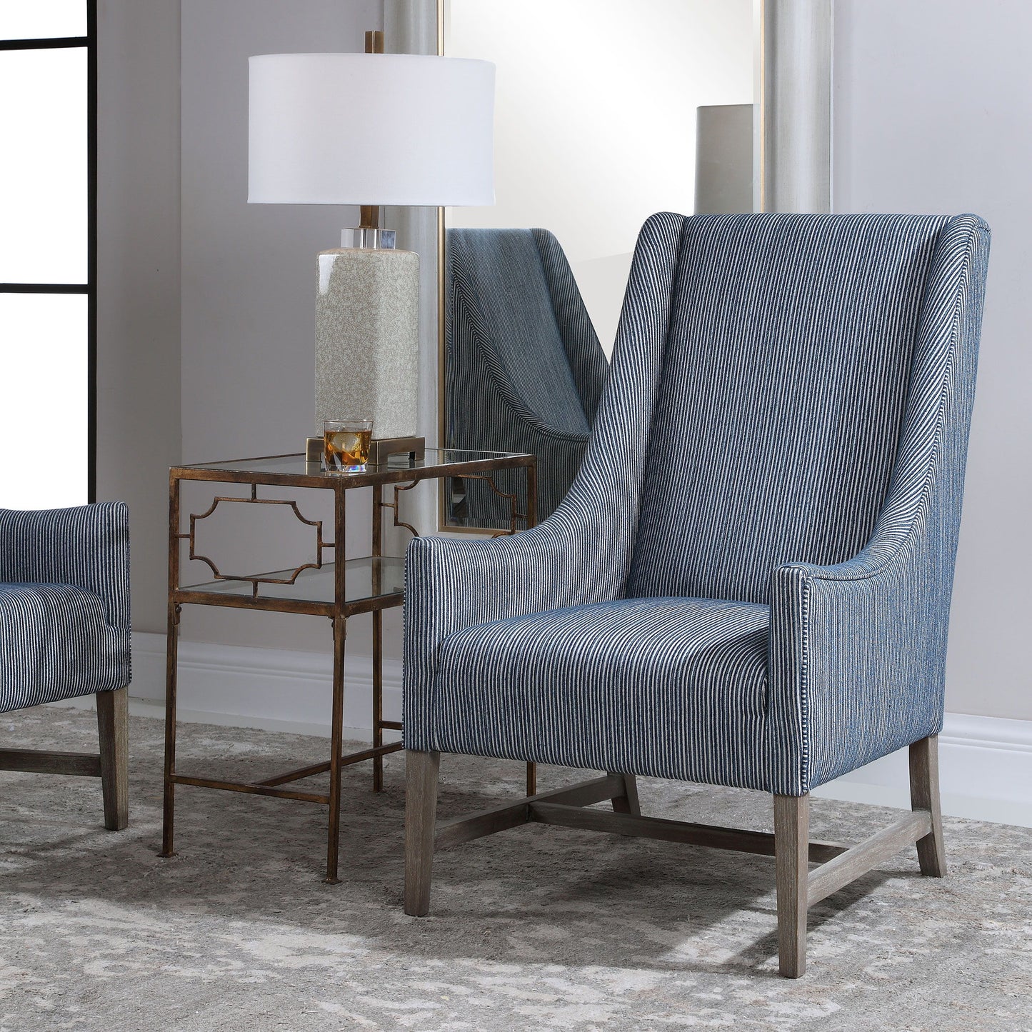 Galiot - Wingback Accent Chair - Blue