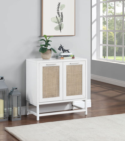 Hawthorne - Two Door Cabinet - White / Rattan