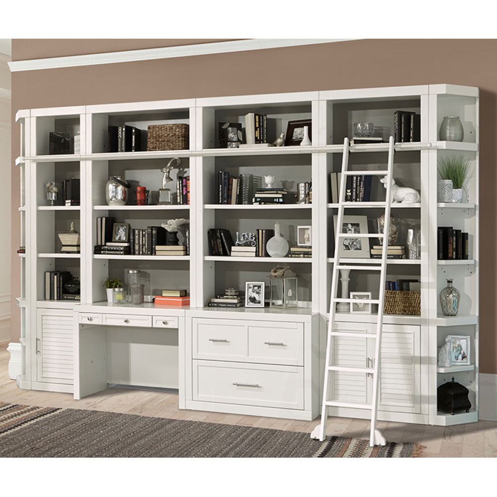 Catalina - Library Desk And Hutch - Cottage White