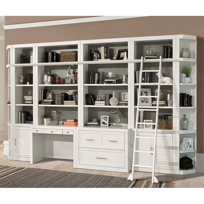 Catalina - Library Desk And Hutch - Cottage White