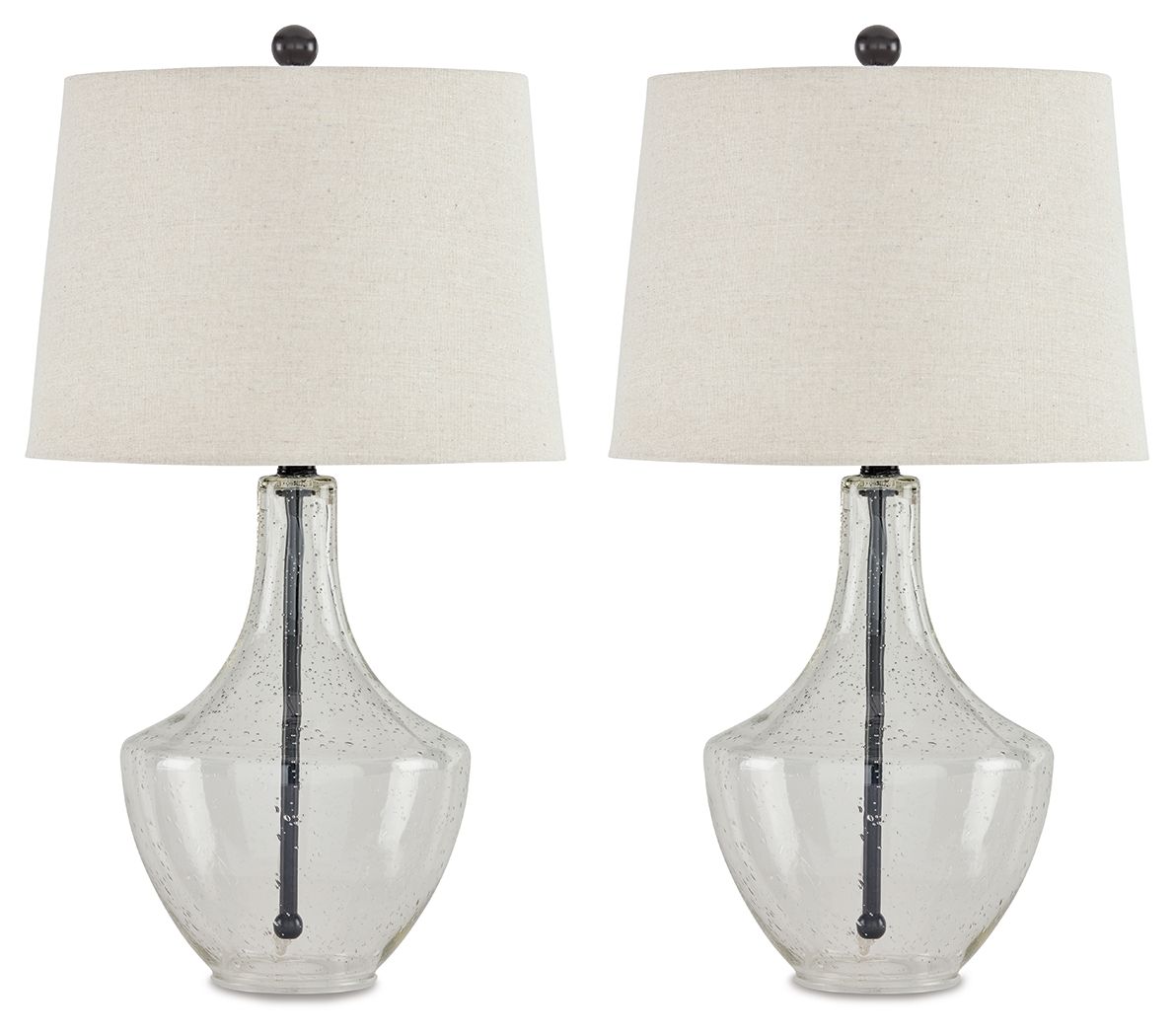 Gregsby - Clear / Black - Glass Table Lamp (Set of 2)