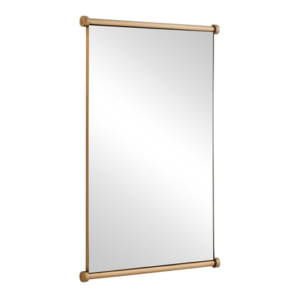 Scroll - Rectangular Mirror - Brass / Gold