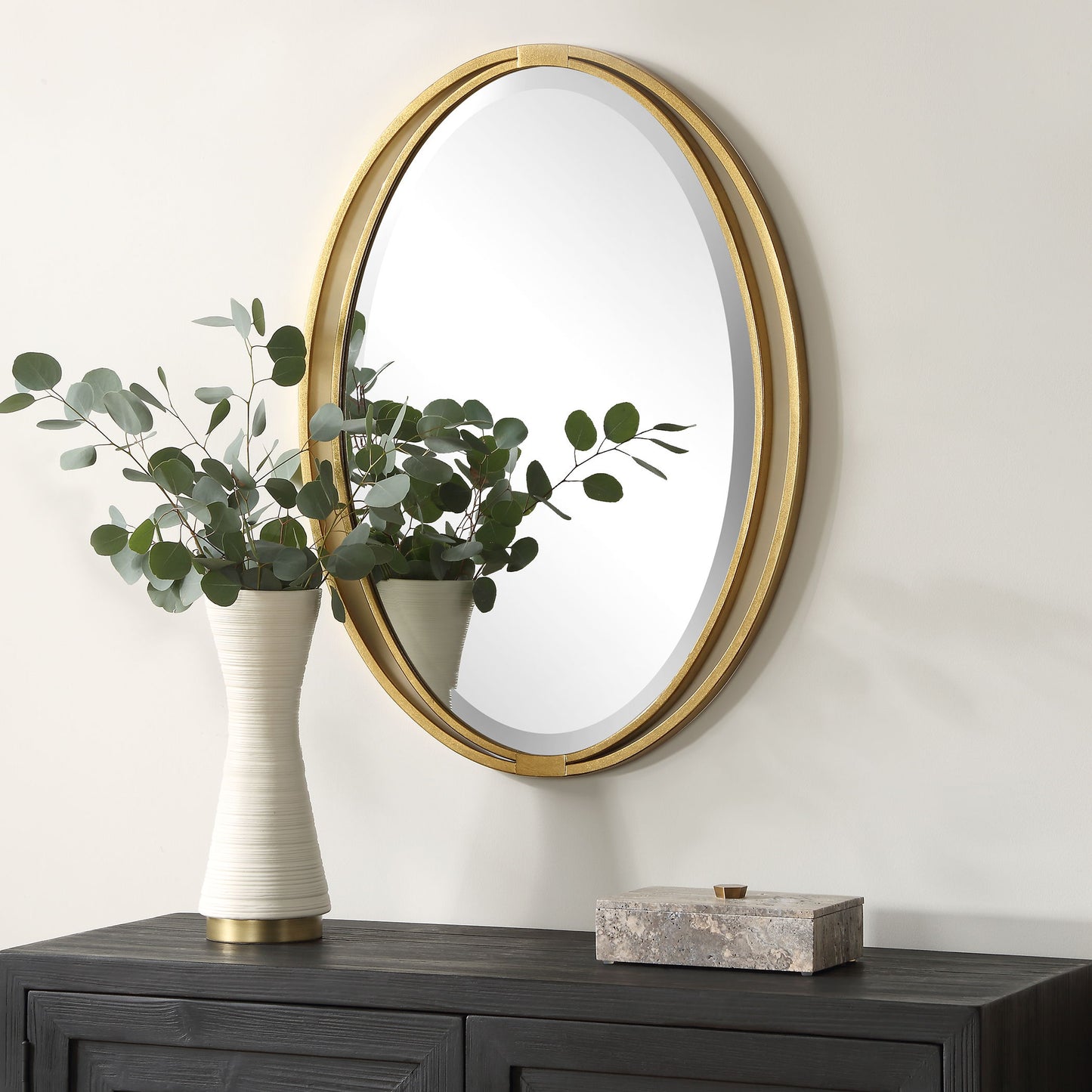 Rhodes - Gold Oval Mirror