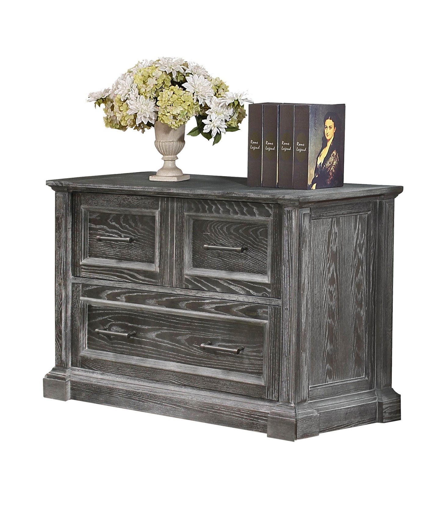 Gramercy Park - Writing Desk With Lateral File - Vintage Burnished Smoke