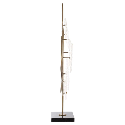 Glass - Garden Table Sculpture - Gold / White