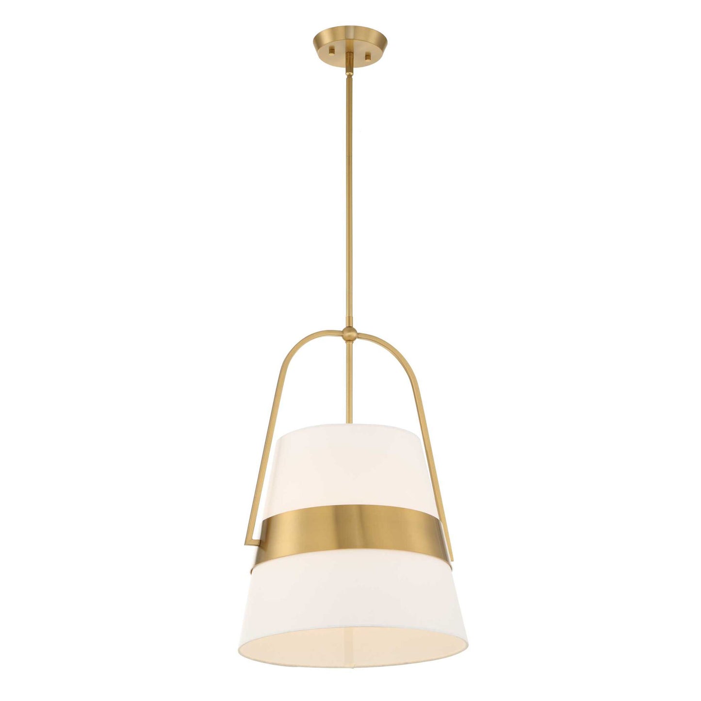 Harness - 1 Light Shade Pendant - White / Gold