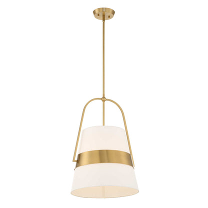 Harness - 1 Light Shade Pendant - White / Gold