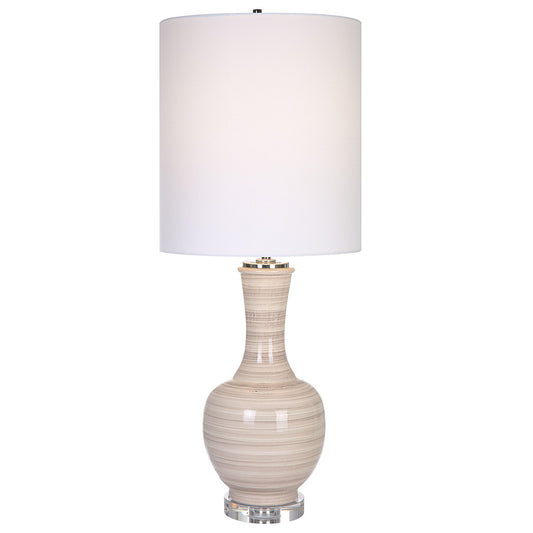 Chalice - Striped Table Lamp - Beige