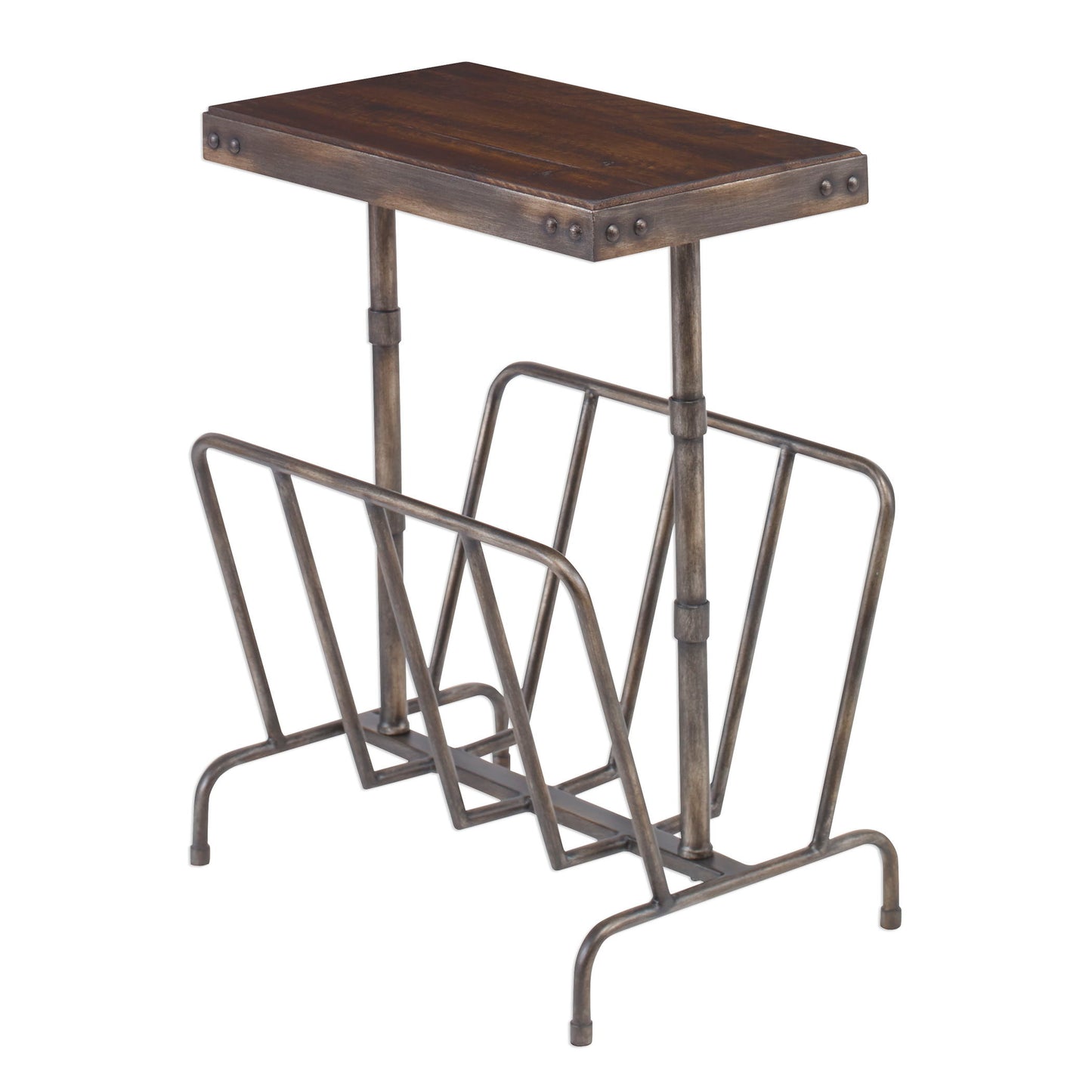 Sonora - Industrial Magazine Accent Table - Dark Brown