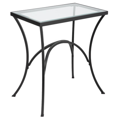 Alayna - Metal & Glass End Table - Black