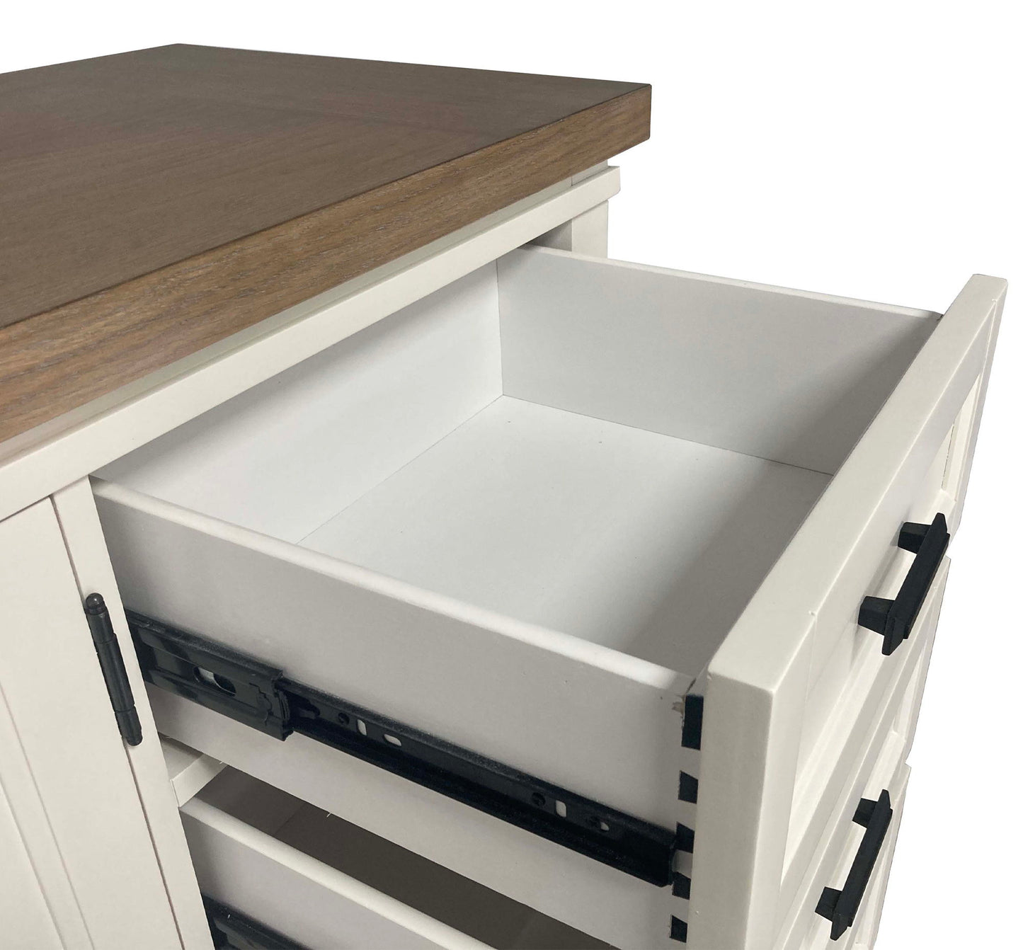 Americana Modern Bedroom - 7 Drawer Door Chest With Workstation - Cotton