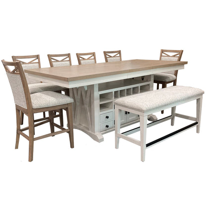 Americana Modern Dining - Island Counter-Height Extendable Dining Table - Cotton