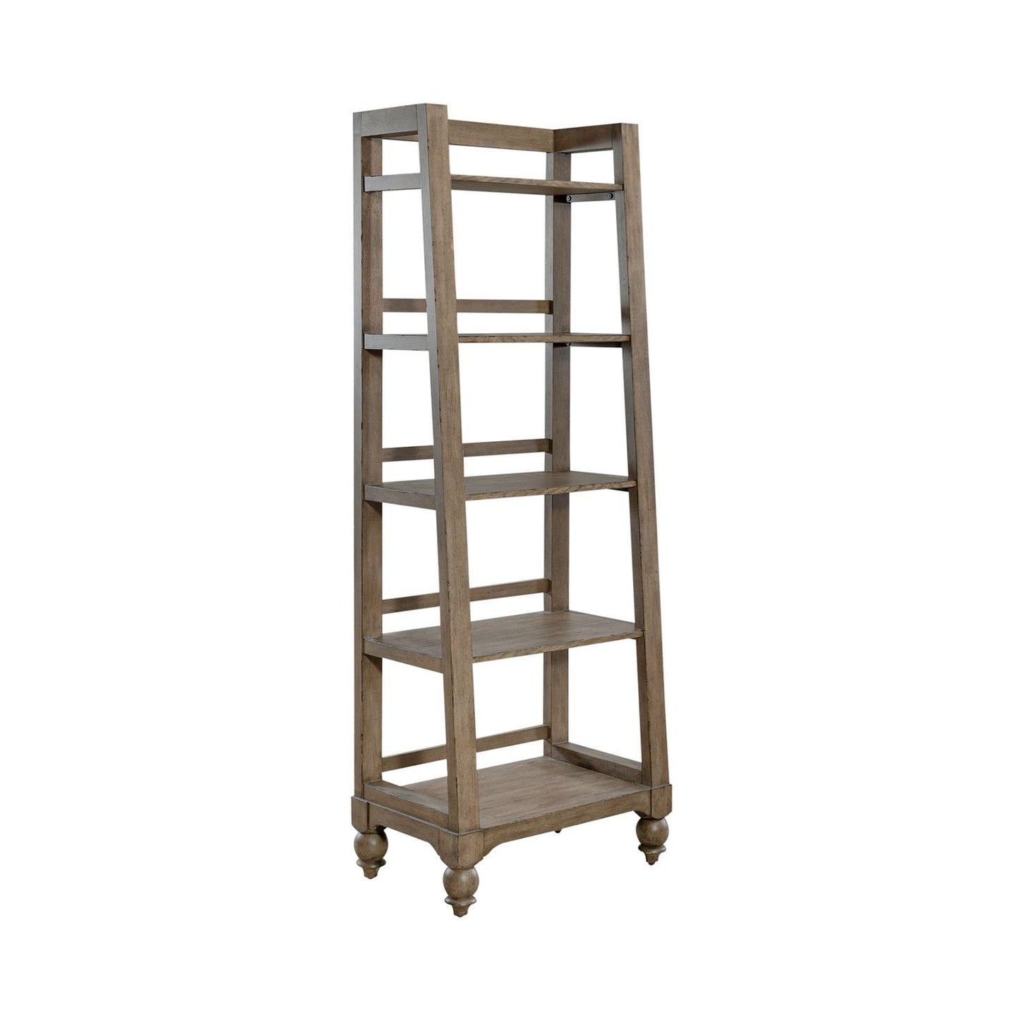 Americana Farmhouse - Wood Leaning Pier Bookcase - Dusty Taupe