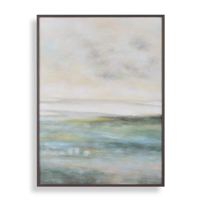 Awakening - Hand Painted Landscape Art - Blue / Brown / Green / White / Yellow