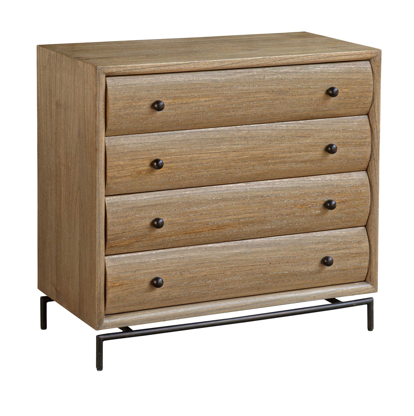 Millard - Curved 4 Drawer Chest - Woodtone