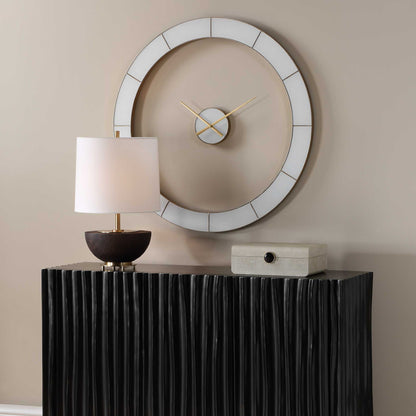 Ivory Halo - Minimalist Wall Clock - Gold / White