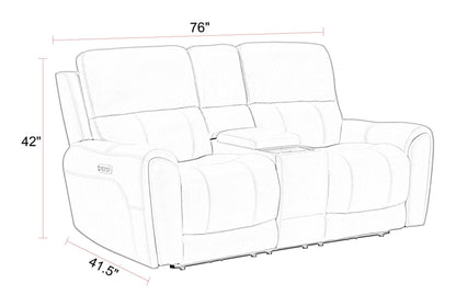 Hancock - Zero Gravity Power Reclining Console Loveseat P3