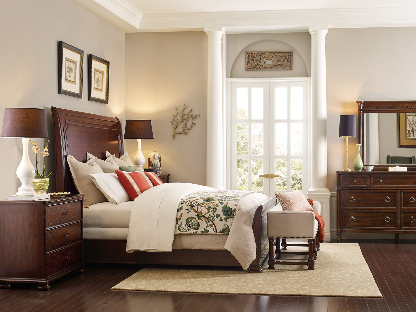 Charleston - Three-Drawer Wood Nightstand - Dark Brown
