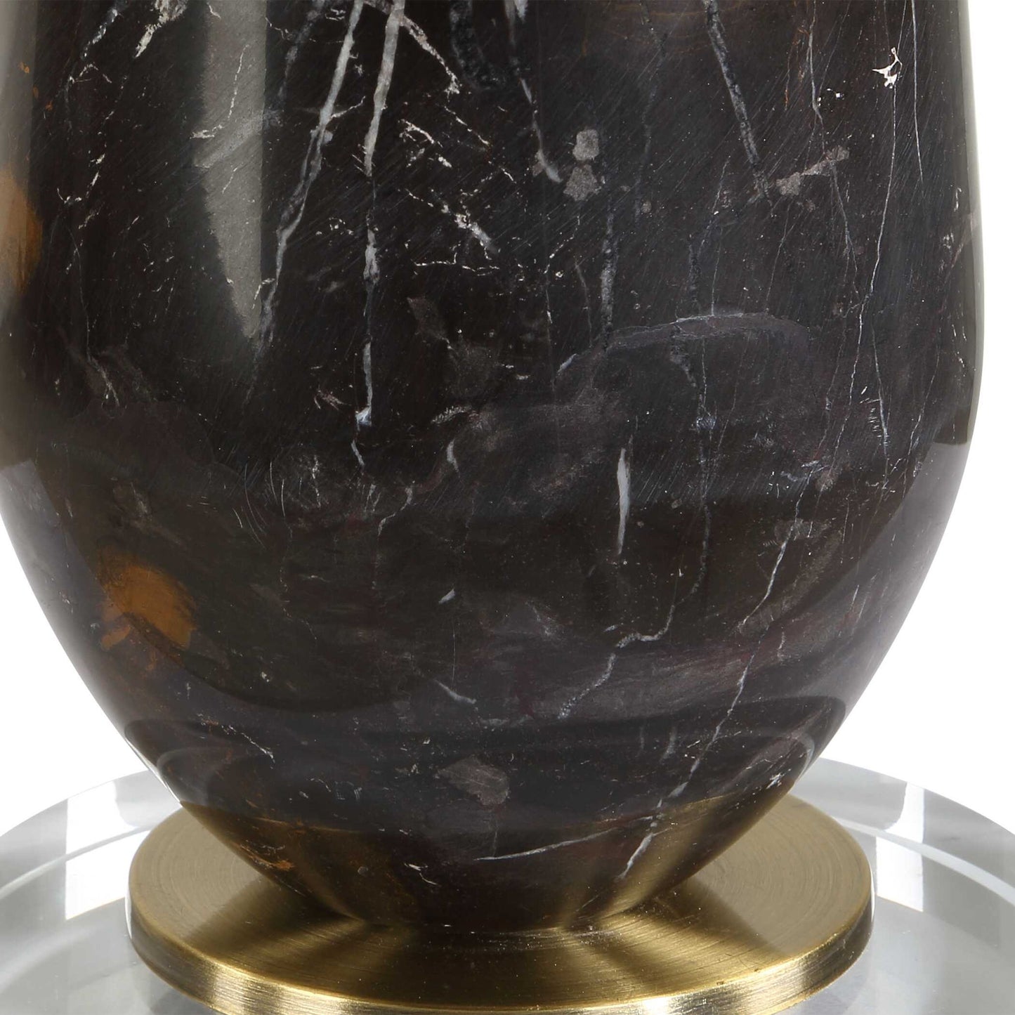 Dames - Dark Marble Table Lamp - Black / Brown