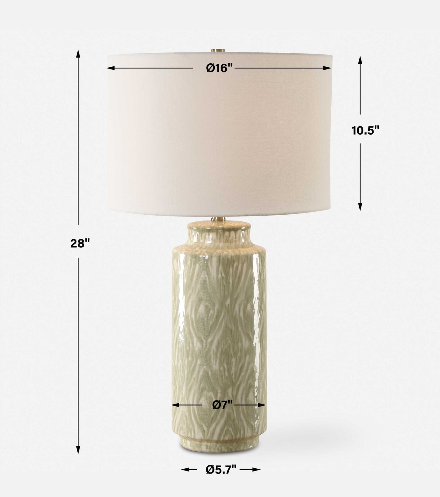 Laurel - Sage Ceramic Table Lamp - Green