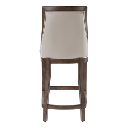 Purcell - Leather Counter Stool - Beige