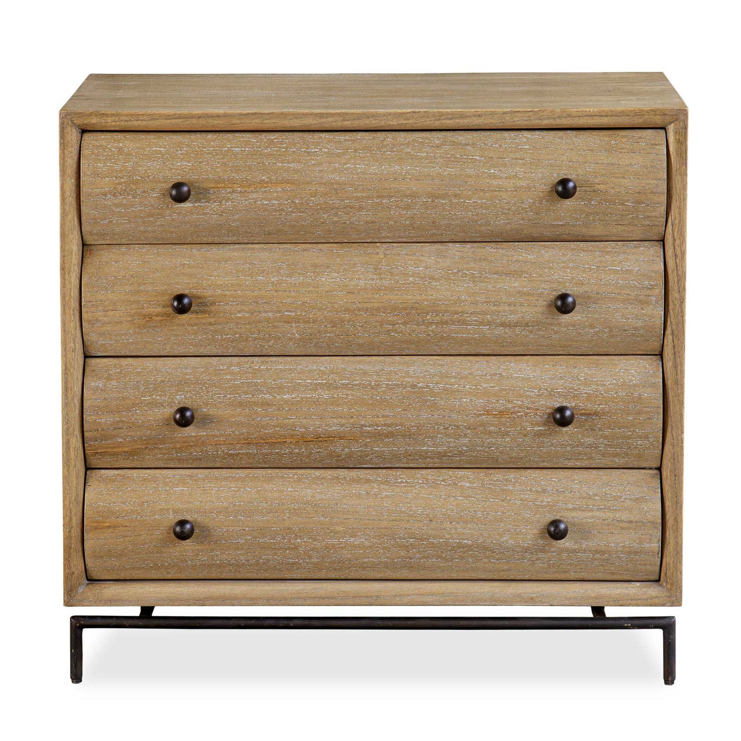 Millard - Curved 4 Drawer Chest - Woodtone