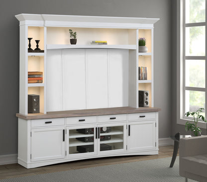 Americana Modern - TV Console with Hutch, Backpanel and LED Lights