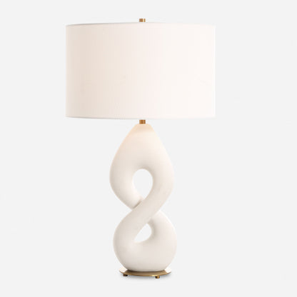 Meridian - Ivory Stone Table Lamp - White