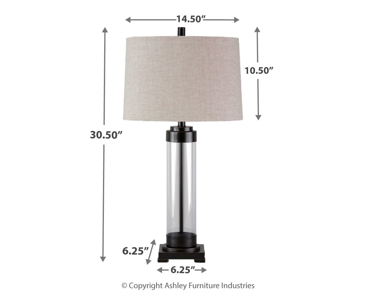 Talar - Clear / Bronze Finish - Glass Table Lamp