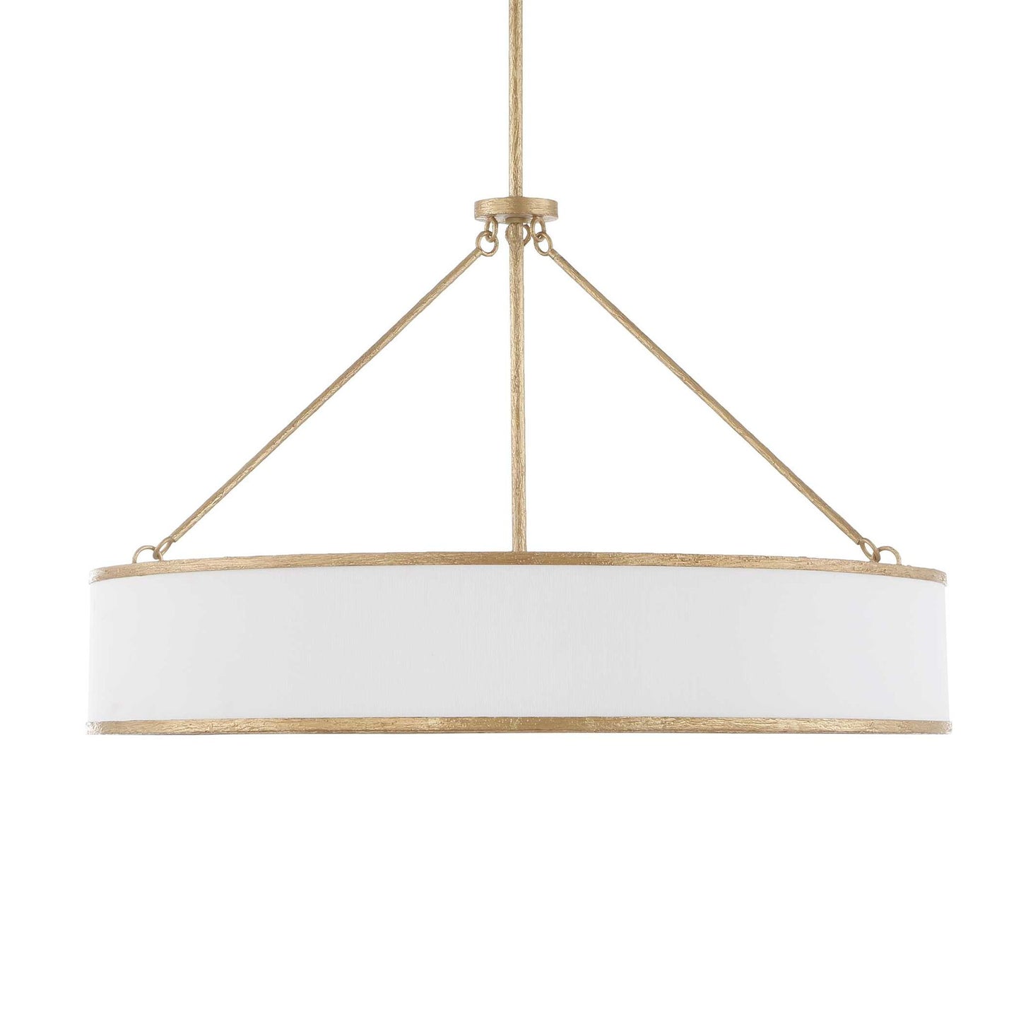 Algiers - 8 Light Drum Pendant - Gold / White