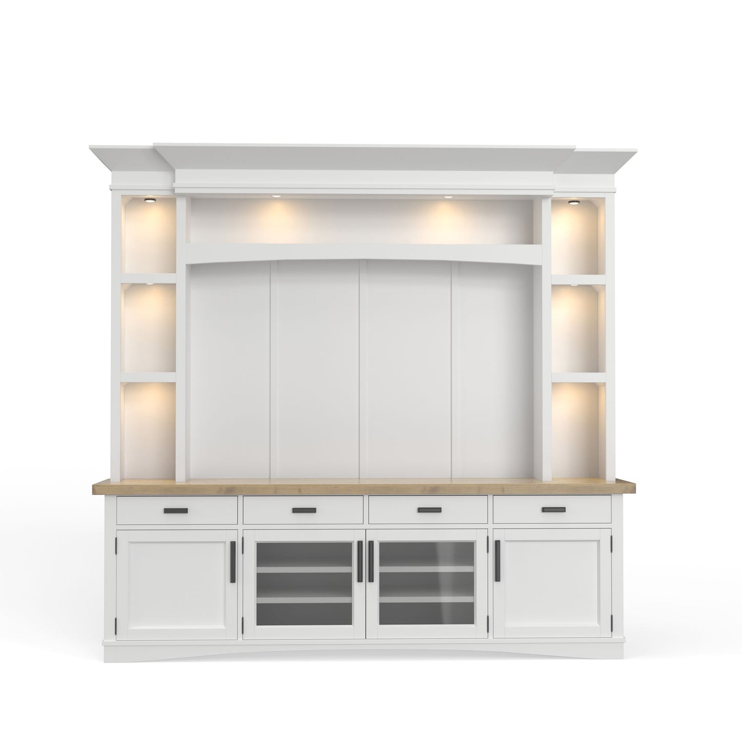Americana Modern - TV Console with Hutch, Backpanel and LED Lights