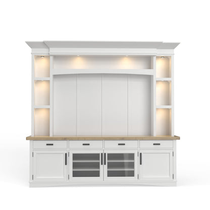Americana Modern - TV Console with Hutch, Backpanel and LED Lights