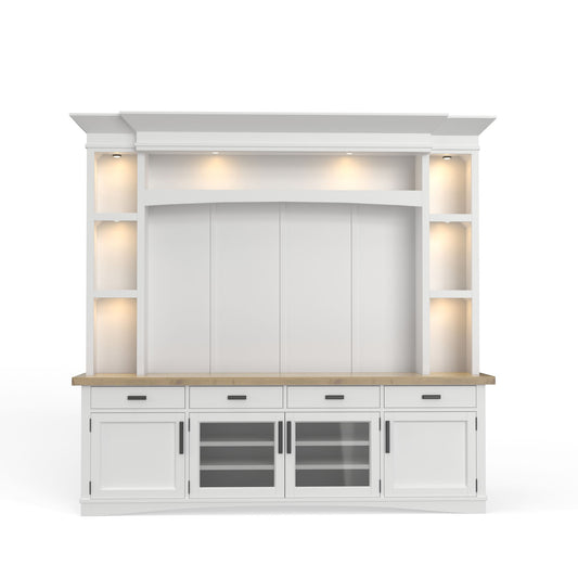 Americana Modern - TV Console with Hutch, Backpanel and LED Lights