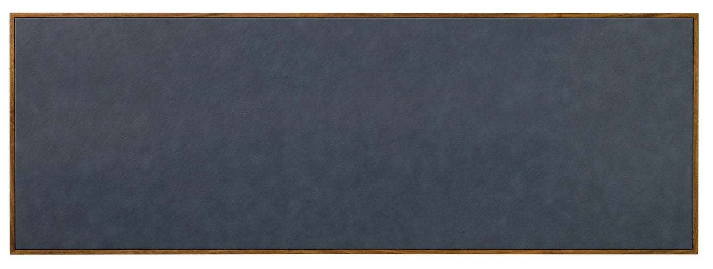 Melange - Geneva Accent Drawer Chest - Blue / Medium Walnut
