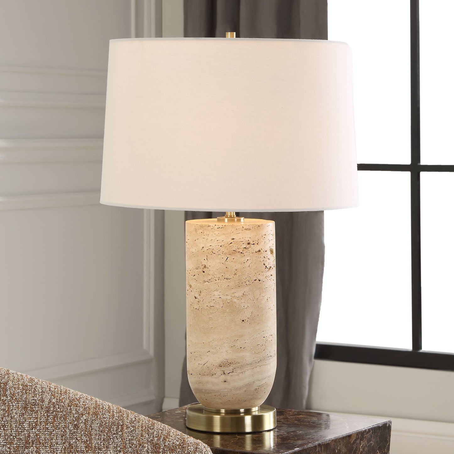 Aubrey - Travertine Table Lamp