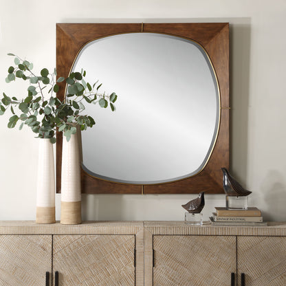 Garonne - Square Walnut Mirror