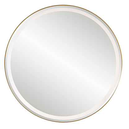 Crofton - Lighted Brass Round Mirror