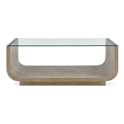 Maeva - Modern Glass Coffee Table - Woodtone