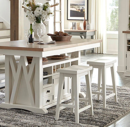 Americana Modern Dining - Island Counter-Height Extendable Dining Table - Cotton