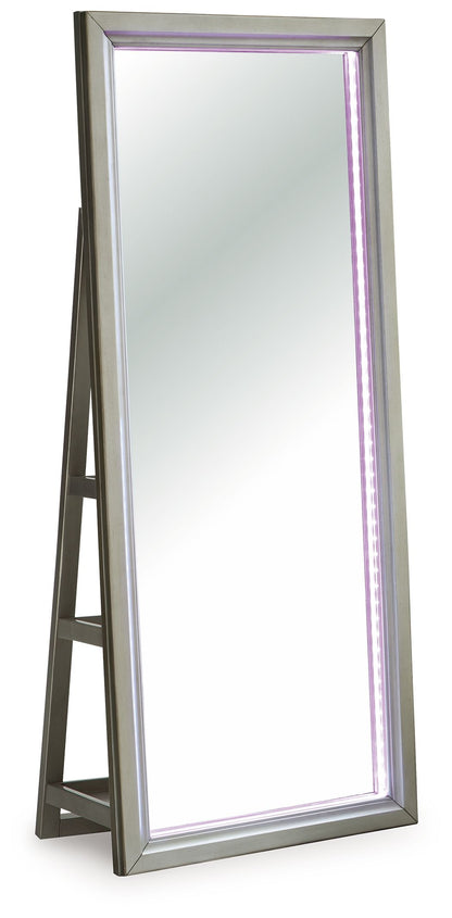 Evesen - Champagne - Floor Standing Mirror With Storage