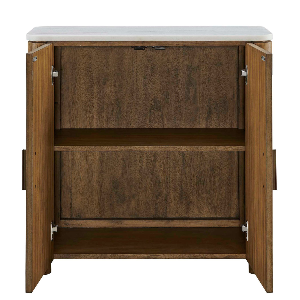 Mebarak - Reeded 2 Door Cabinet - Bronze,White,Woodtone