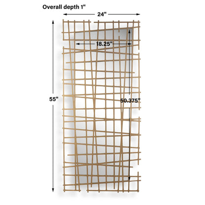 Golden Intersection - Mirrored Wall Decor - Brass