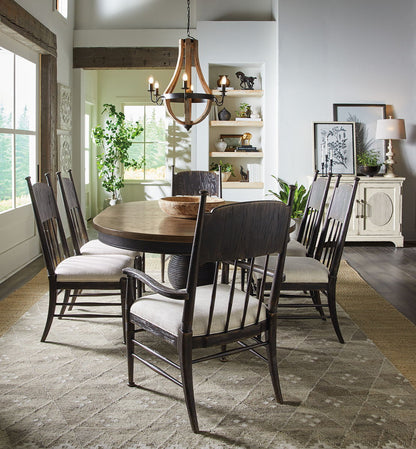 Americana - Round Pedestal Dining Table With One 22" Leaf