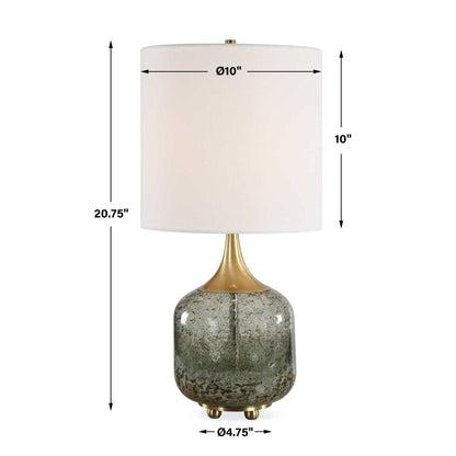 Glenn - Mottled Glass Table Lamp - Green