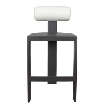 Bolster Back - Outdoor Bar Stool - White / Black
