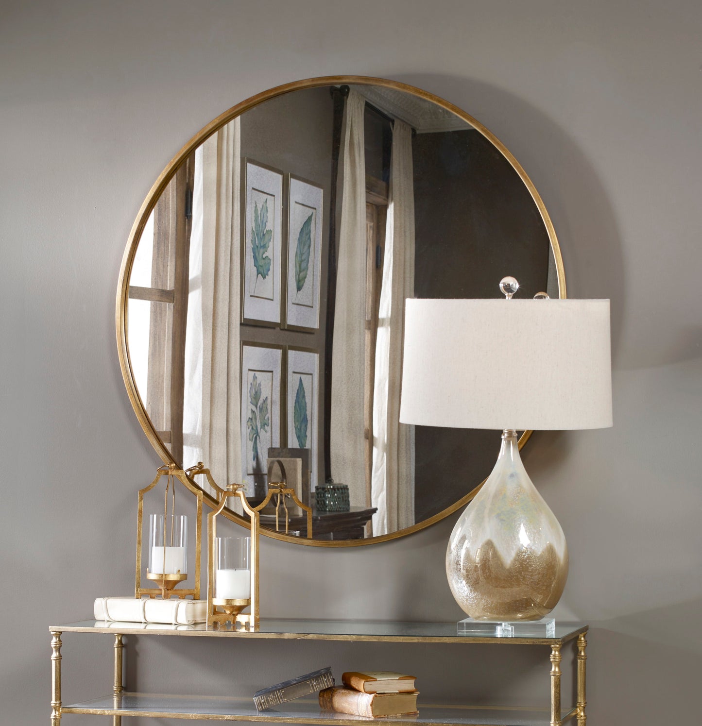 Junius - Round Mirror - Gold